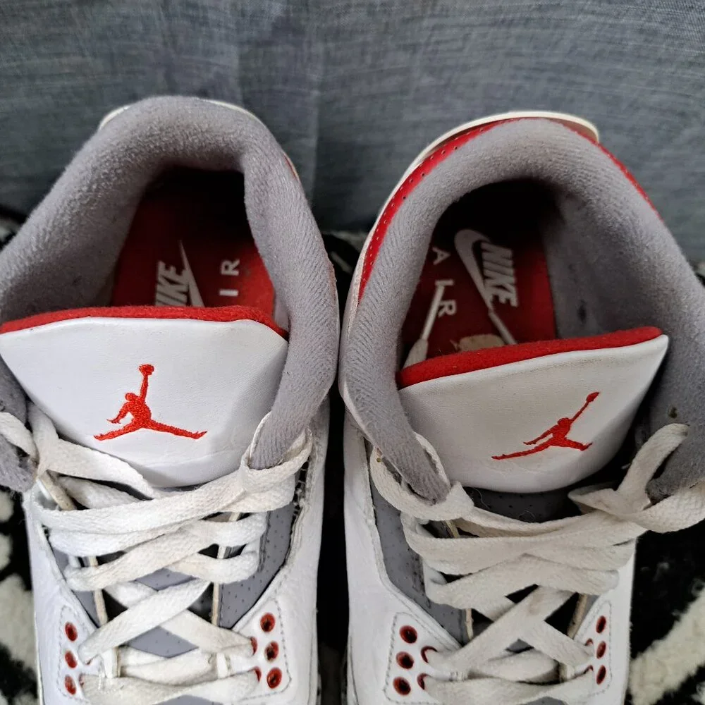 %Nike Air Jordan 3 Retro Fire Red Kids Sneakers AJ7
